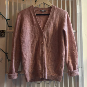 Uniqlo pink wool cardigan